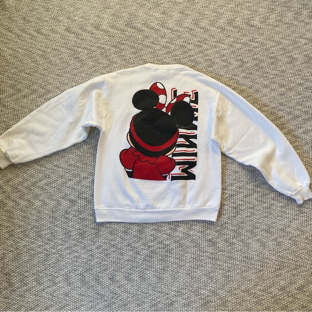 Vintage 90's Disney Minnie Mouse Double Sided Graphic Logo Sweatshirt Medium USA - Picture 3 of 8